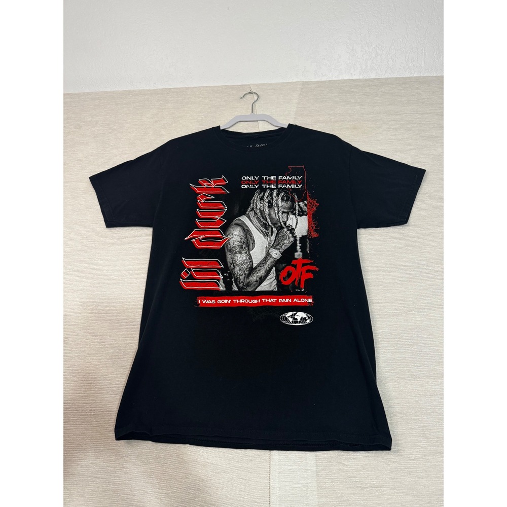 Lil Durk OTF Only The Family Black Graphic T-Shirt Mens Medium Rap Tee